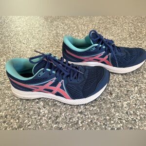 Women's Blue and Pink asics Running sneaker Shoes (size 9-1/2)